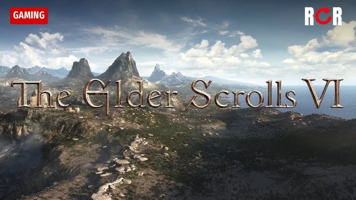 The Elder Scrolls VI title over a coastal mountain landscape